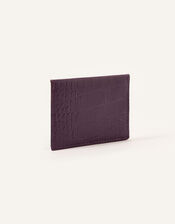 Croc Effect Leather Cardholder, , large