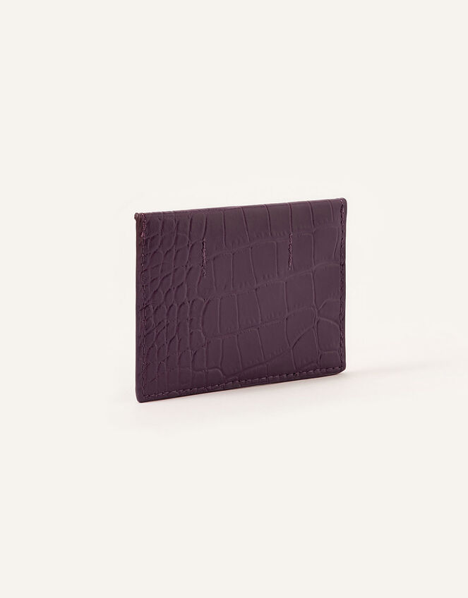 Croc Effect Leather Cardholder, , large