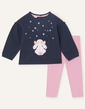 Baby Bunny Jersey Set, Blue (NAVY), large