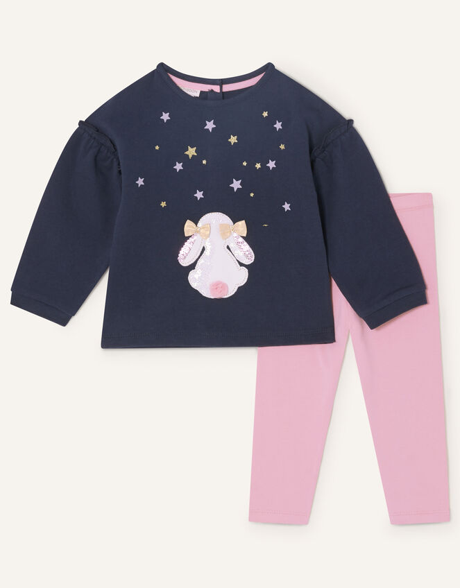 Baby Bunny Jersey Set, Blue (NAVY), large