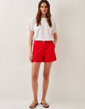 Irina High-Waisted Lace Shorts, Red (RED), large