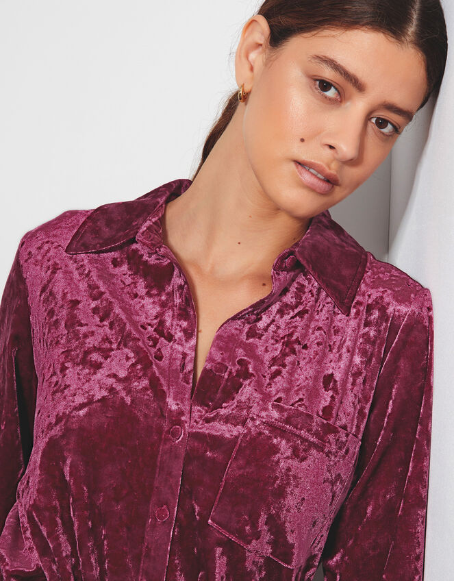Vida Velvet Shirt, Pink (PINK), large