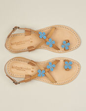 Laidback London Blyth Leather Sandals, Blue (TURQUOISE), large
