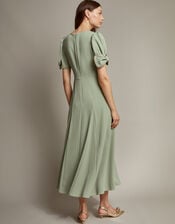 Belle Bow Sleeve Midi Dress, Green (SAGE), large