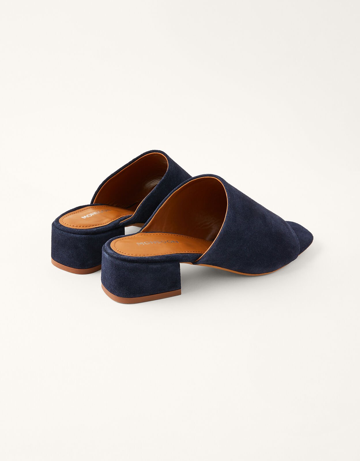 Blue discount suede mules