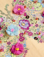 Floral Butterfly Frilly T-Shirt, Yellow (YELLOW), large