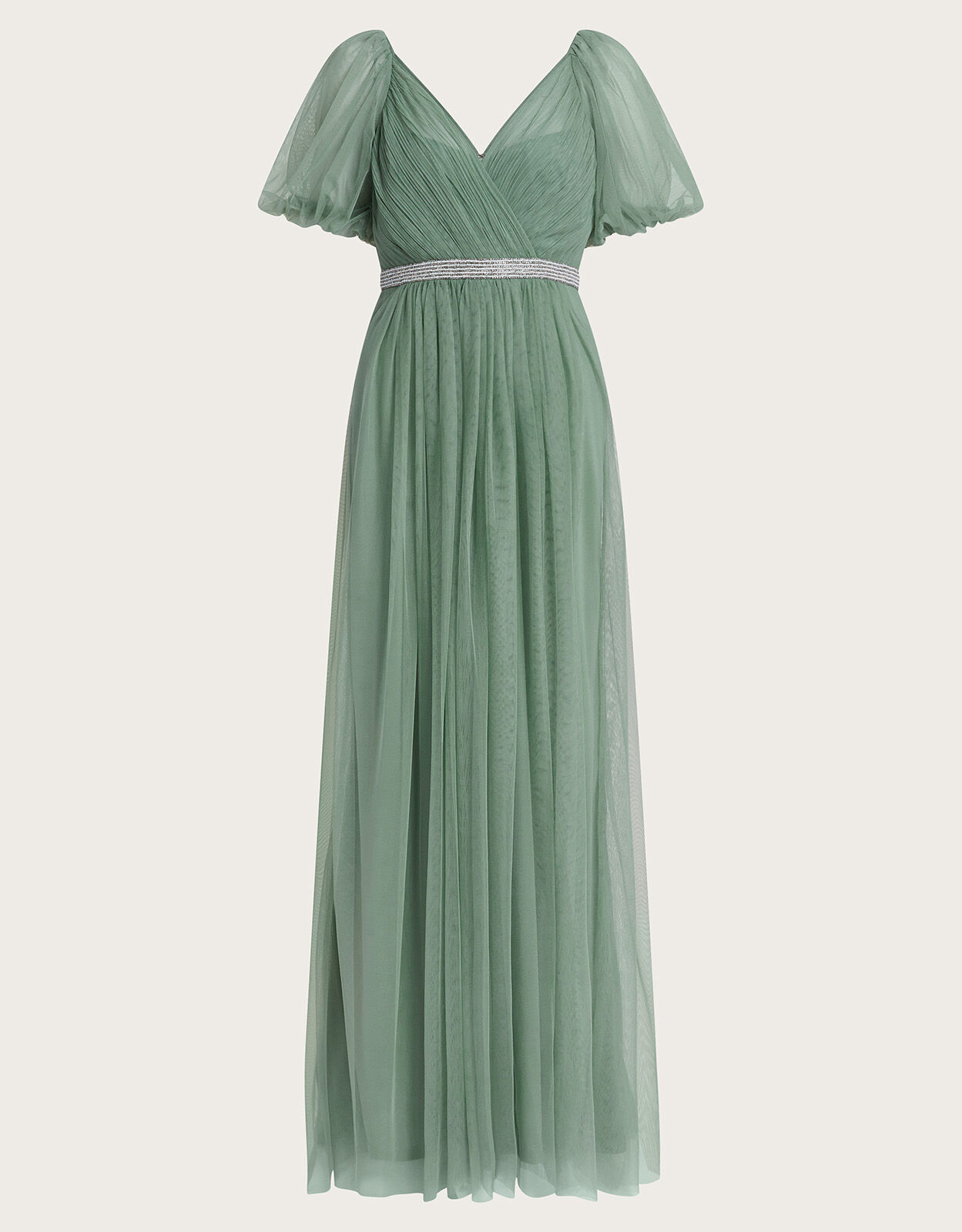 Meghan Mesh Maxi Dress in Recycled Polyester Green