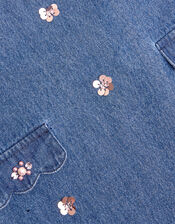 Embellished Denim Pinafore Dress & Long Sleeve Top Set, Pink (PINK), large