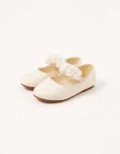 Shimmer Corsage Walker Shoes, Ivory (IVORY), large