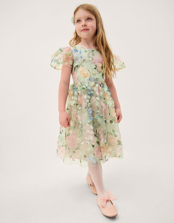 Eliza Floral Appliqu&eacute; Party Dress, Multi (MULTI), large
