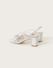 Strappy Block Heel Sandals, Ivory (IVORY), large
