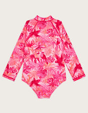 Birds Of Paradise UPF50 Long Sleeve Swimsuit, Pink (PINK), large
