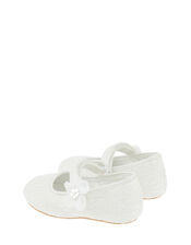 Baby Tiana Lace Corsage Walker Shoes, Ivory (IVORY), large