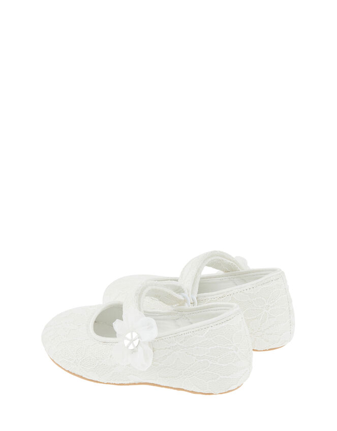 Baby Tiana Lace Corsage Walker Shoes, Ivory (IVORY), large