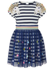 Unicorn 2-in-1 Dress in Organic Cotton and Recycled Fabric, Blue (BLUE), large