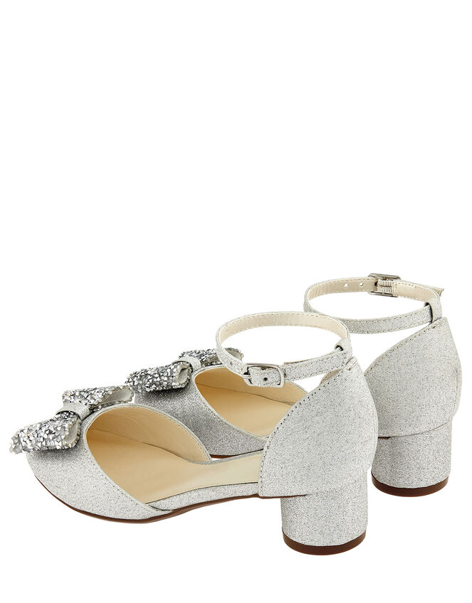 Piper Dazzle Bow Jazz Heel Shoes, Silver (SILVER), large