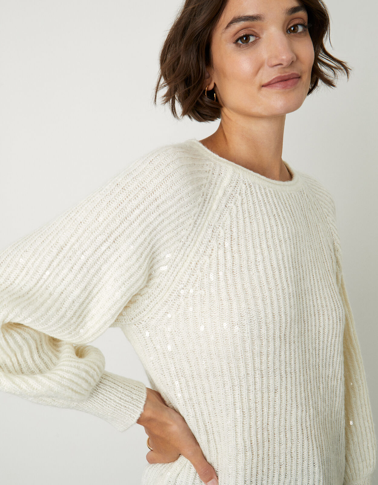 Cream best sale sequin jumper