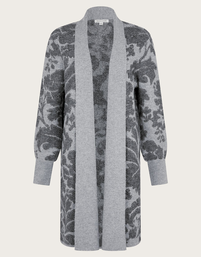 Pip Floral Pattern Coatigan, Grey (CHARCOAL), large