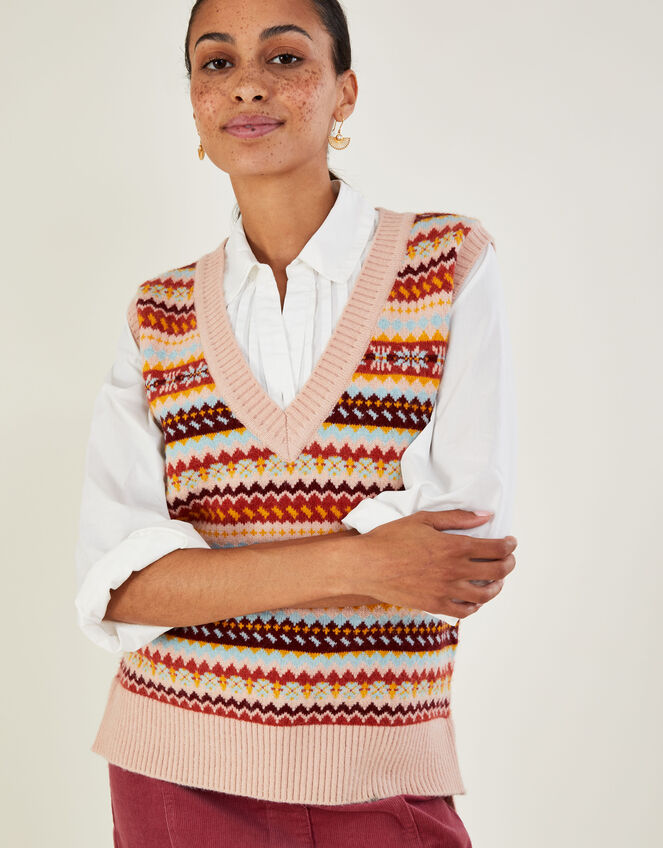 Fair Isle Tabard Jumper, Multi (MULTI), large
