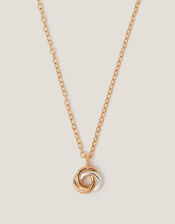 Two Tone Twisted Circle Pendant Necklace , , large