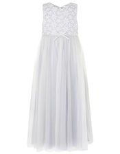 Floral Lace Maxi Dress, Grey (GREY), large
