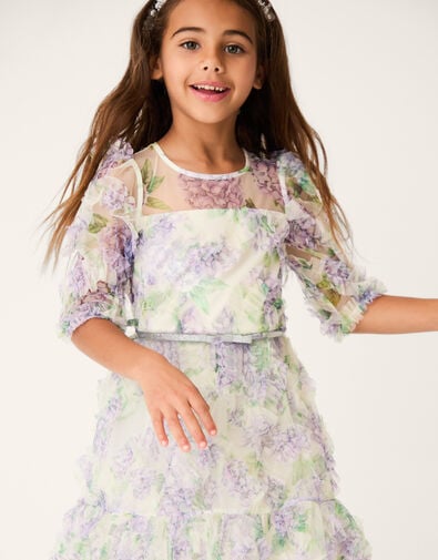 Hydrangea Ruffle Party Dress, Multi (MULTI), large