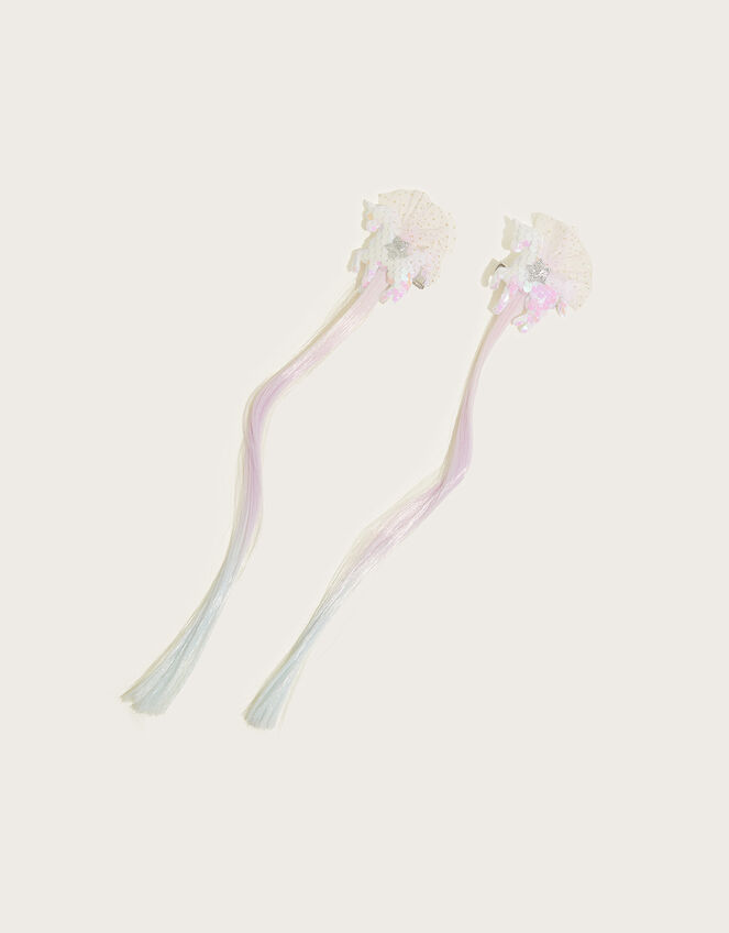 Unicorn Faux Hair Clips, , large