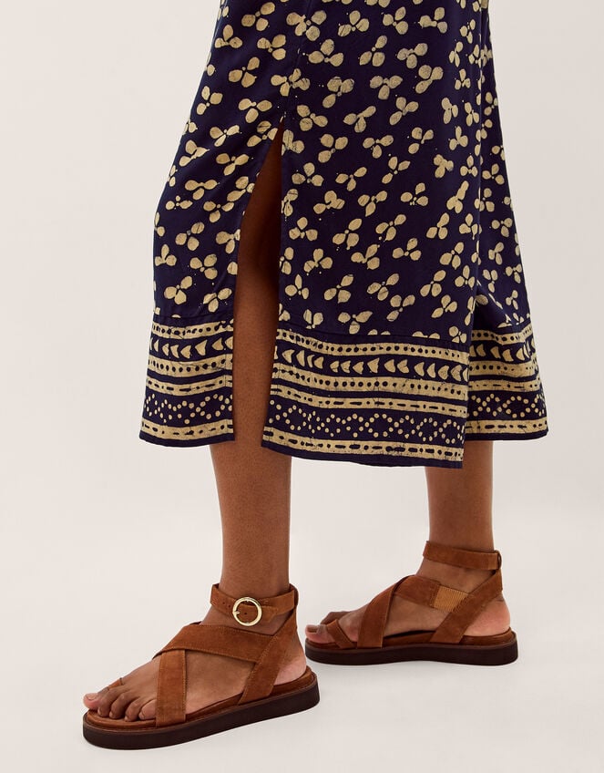 Clover Print Culotte Jumpsuit, Blue (NAVY), large