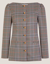 Carmen Check Print Jacket, Natural (NATURAL), large