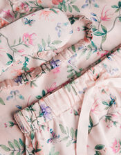 Satin Azalea Floral Short Pyjamas and Eye Mask Set, Pink (PINK), large