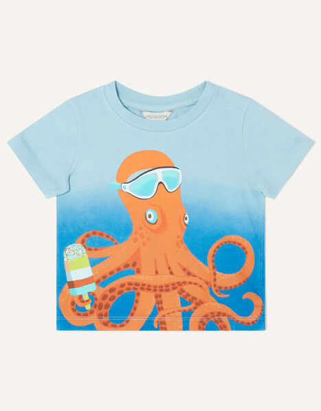 Olly Octopus T-Shirt Blue, Blue (BLUE), large