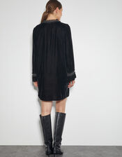 Beatrix Velvet Mini Dress, Black (BLACK), large
