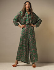 One Hundred Stars Print Darcy Shirt, Green (GREEN), large