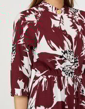 Ruby Floral Dress with LENZING™ ECOVERO™, Red (BURGUNDY), large