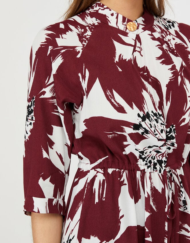 Ruby Floral Dress with LENZING™ ECOVERO™, Red (BURGUNDY), large