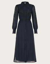 Abi Lace Shirt Dress, Blue (NAVY), large