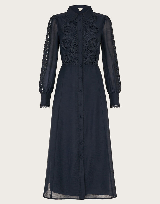 Abi Lace Shirt Dress, Blue (NAVY), large