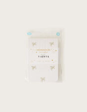 Glitter Unicorn Print Tights, Gold (GOLD), large