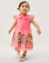 Baby London Scene Dress & Knickers Set, Pink (PINK), large