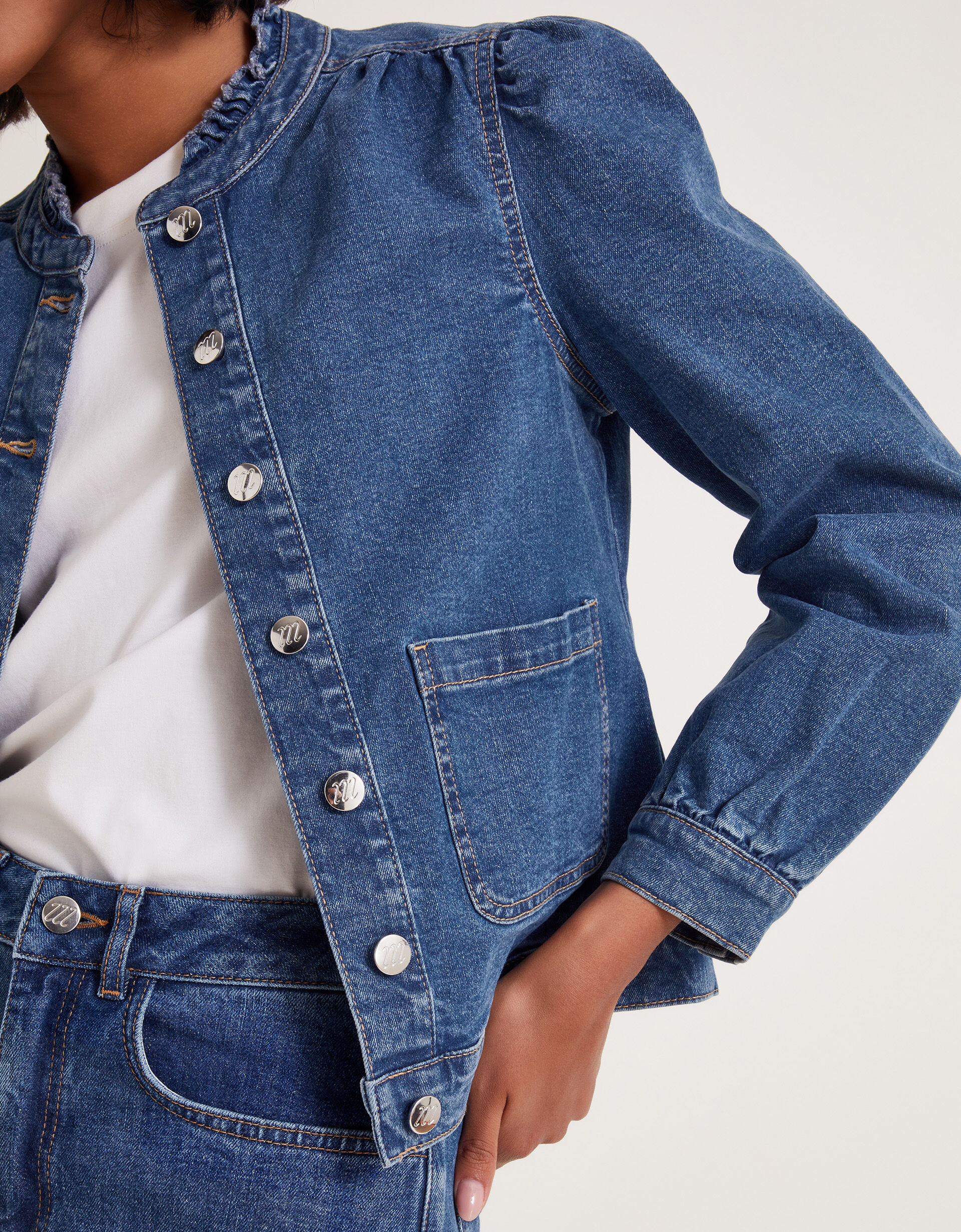RESTOCK～【JAPAN DENIM×near.nippon】FRILL COLLAR SHIRT