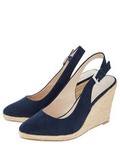 Sasha Sling-Back Espadrille Wedges, Blue (NAVY), large