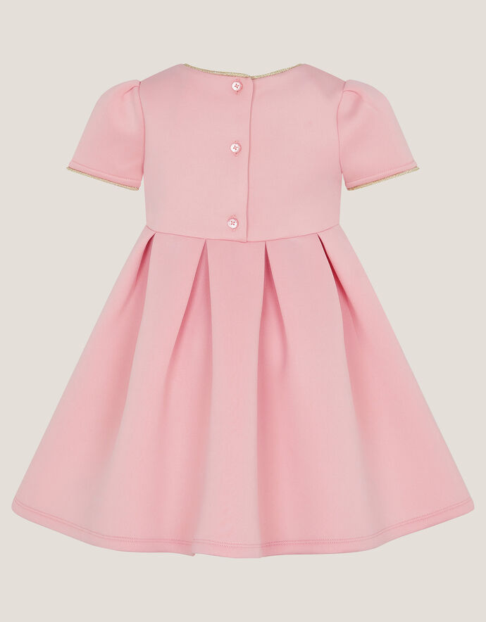 Petit Bebe Baby / Toddler Girls Pink Bow Print Knit Dress - Smocked Bows main image 0