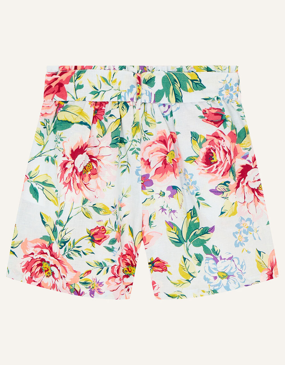 Floral Shorts in Linen Blend Blue | Girls' Trousers & Shorts | Monsoon UK.