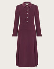 Jade Jersey Shirt Dress, Red (RED), large