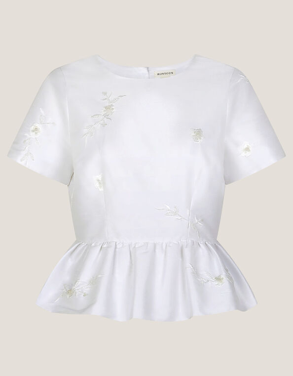 Eliza Floral Embellished Wedding Top, Ivory (IVORY), large