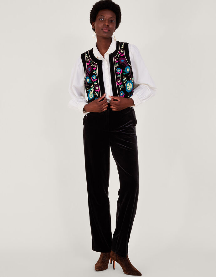 Claret Embroidered Waistcoat Fabric Miami main image 1