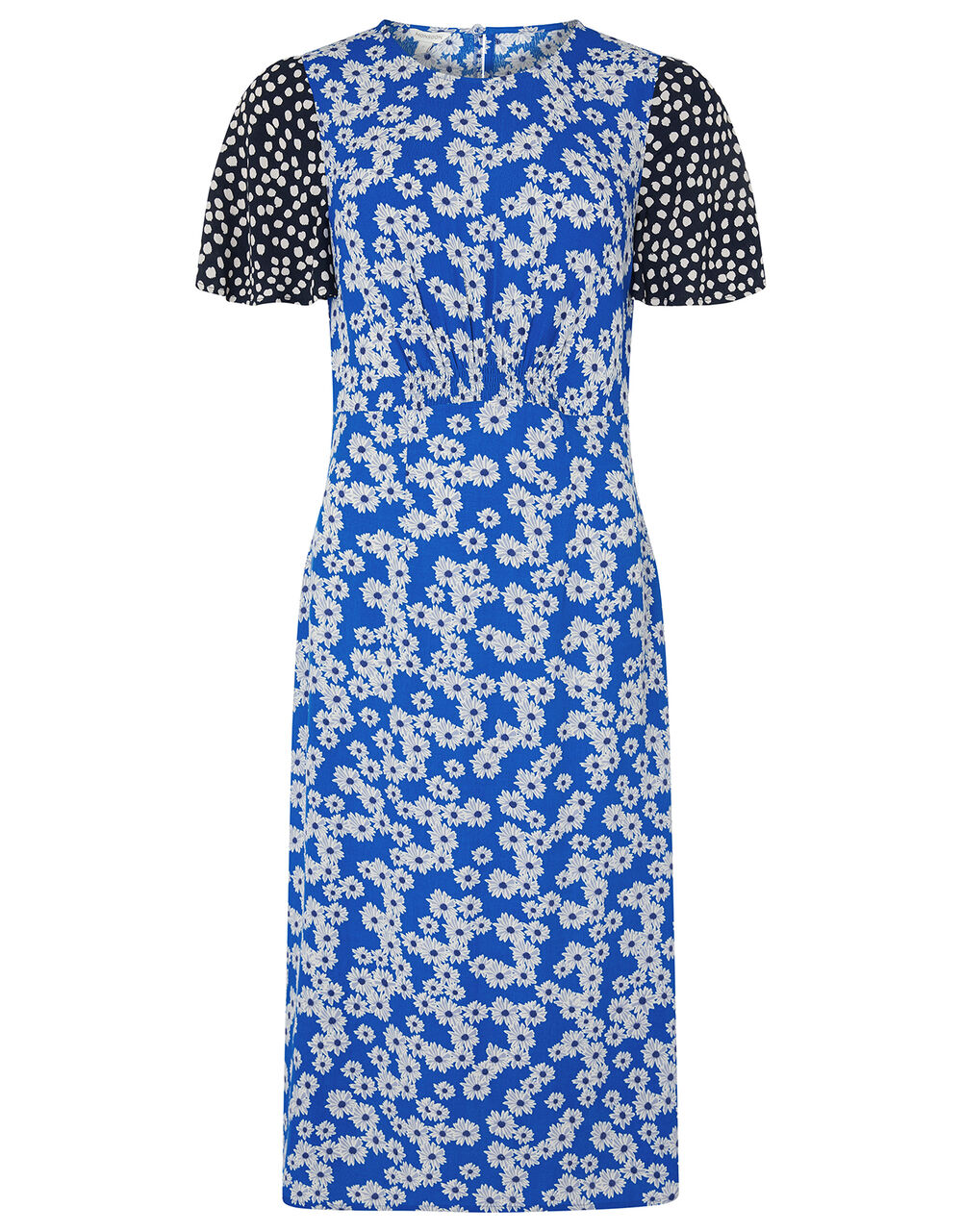 Delta Contrast Print Midi Dress Blue | Casual & Day Dresses | Monsoon UK.