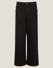 Hallie Regular Crop Wide Leg Jeans, Black (BLACK), large