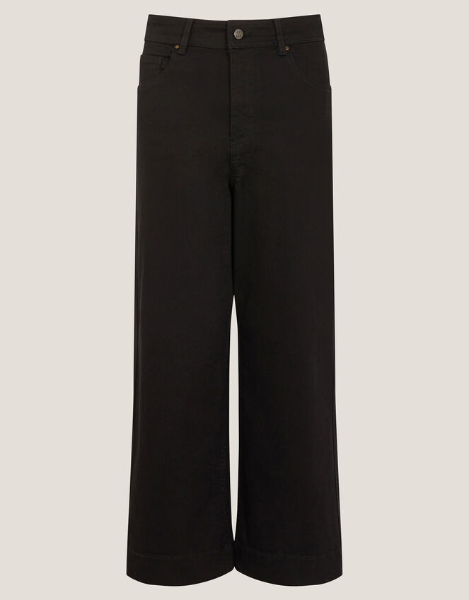Hallie Regular Crop Wide Leg Jeans, Black (BLACK), large
