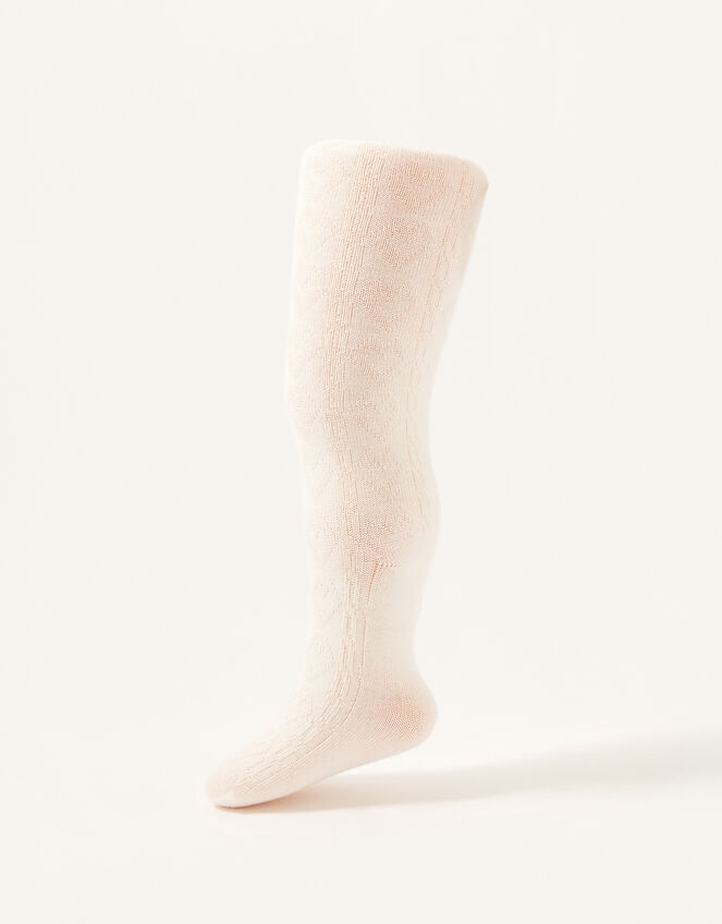 Baby Cable Knit Tights, Ivory (IVORY), large